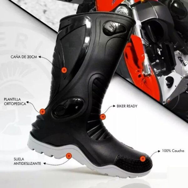 Botas Moto Dakar Caucho 100% Impermeables