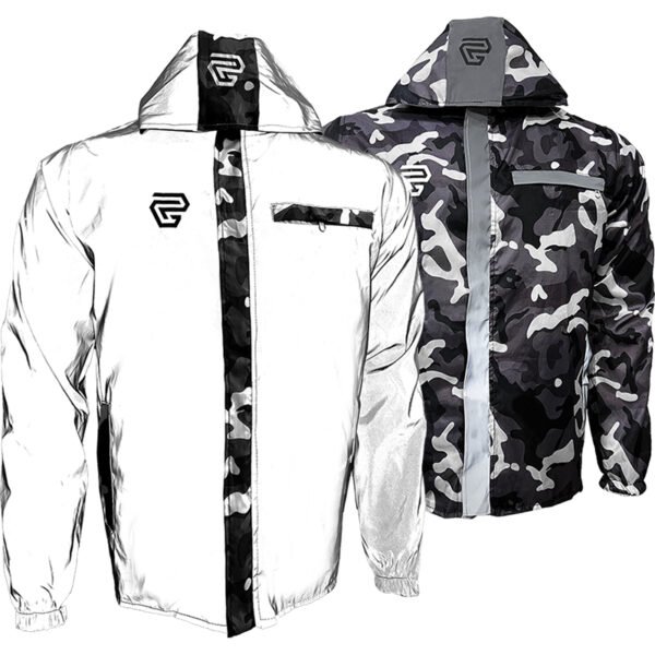 Chaqueta 100% Reflectiva Doble Faz Gp camuflado blanco