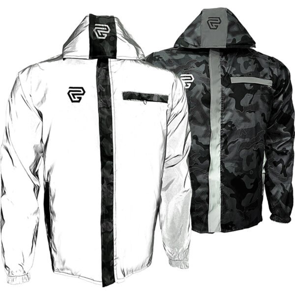 Chaqueta 100% Reflectiva Doble Faz Gp camuflado negro