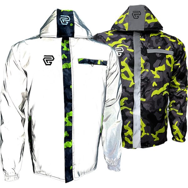 Chaqueta 100% Reflectiva Doble Faz Gp camuflado verde