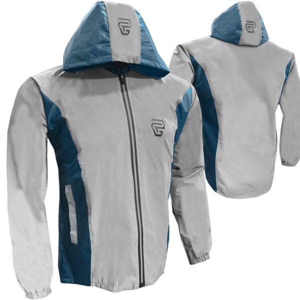 Chaqueta Cortaviento 80% Reflectiva GP aguamarina