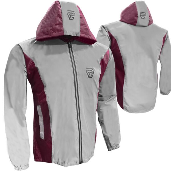 Chaqueta Cortaviento 80% Reflectiva GP vinotinto