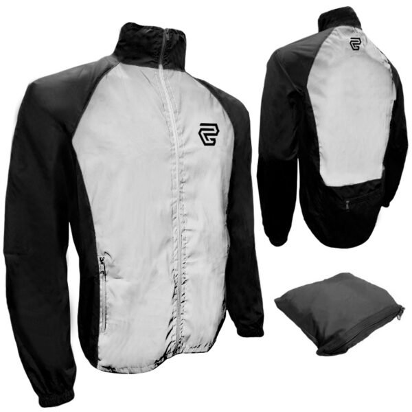 Chaqueta Cortaviento Reflectiva Portable GP negra