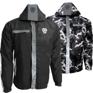 Chaqueta Reflectiva Doble Faz Gp negro blancocamuflado