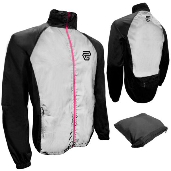 Chaqueta cortaviento reflectiva portable GP Lady negro