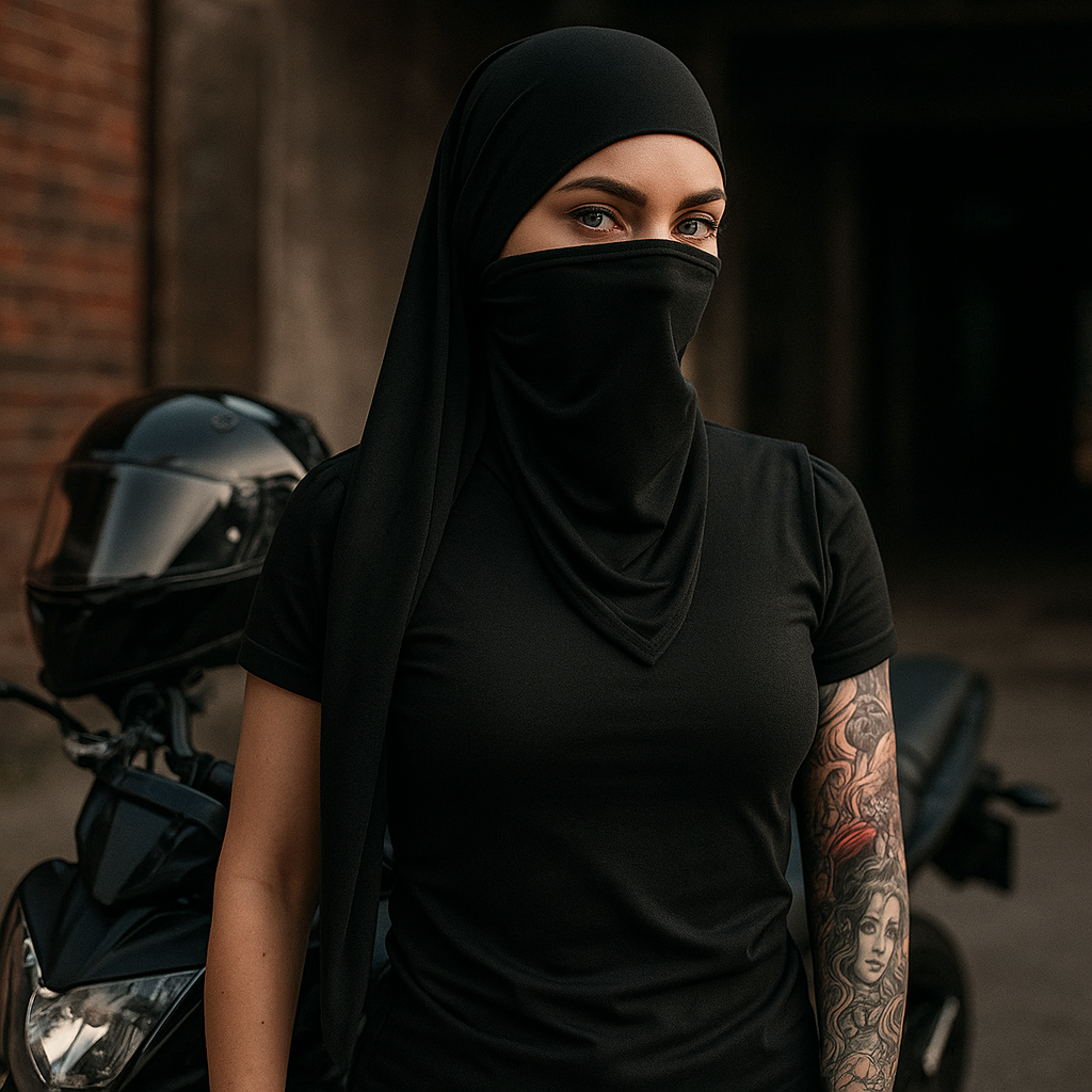 Cuello Niqab Hiyab Multiuso Cubre Cabello Extra Largo